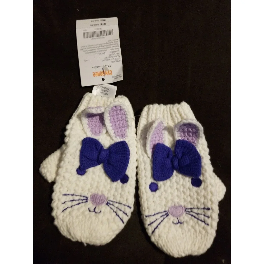 Gymboree lavender‎ bunny mittens 12 24 mo